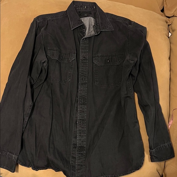 Banana Republic Denim Shirt Bundle | Men’s L | Black & Blue | Untucked Standard - Picture 9 of 12